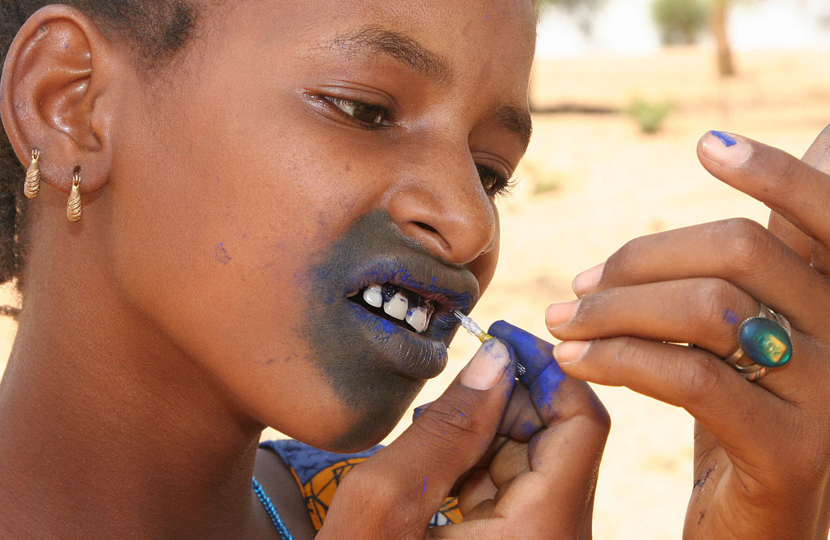 The lip tattoo of Fulani women